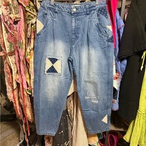 Free people patchwork jeans
